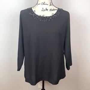 J. Crew Sequin Neckline Holiday Top